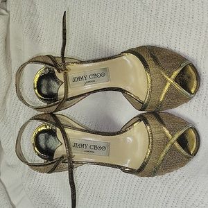 Pre Loved Jimmy Choo sz 37 - Gold mesh